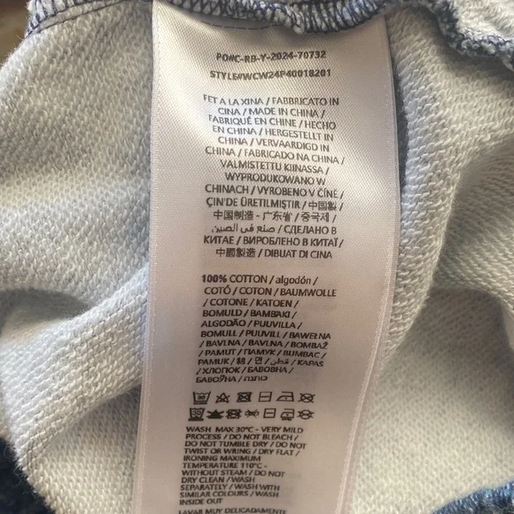 rag & bone Miramar Imitation Denim Print French Terry Shorts w/Side Pockets. Lrg - Picture 9 of 10